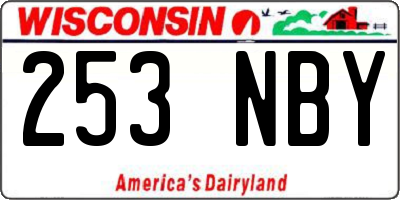 WI license plate 253NBY