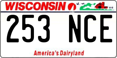 WI license plate 253NCE