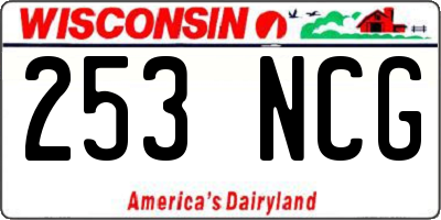 WI license plate 253NCG