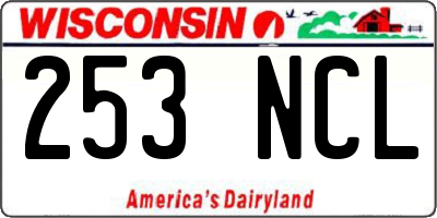 WI license plate 253NCL