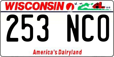 WI license plate 253NCO