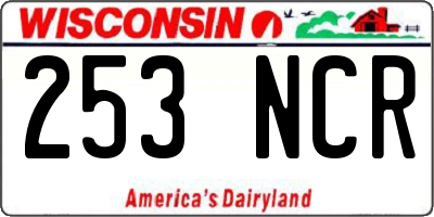 WI license plate 253NCR