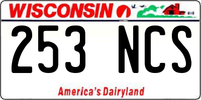 WI license plate 253NCS