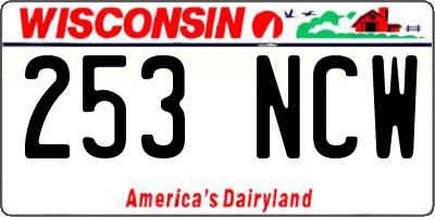 WI license plate 253NCW