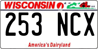 WI license plate 253NCX