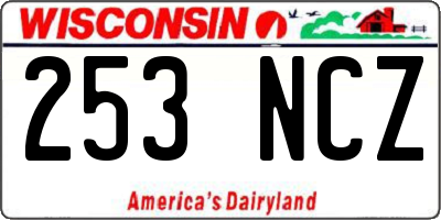 WI license plate 253NCZ