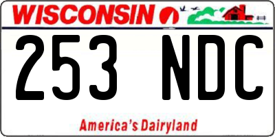 WI license plate 253NDC