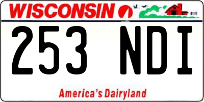 WI license plate 253NDI