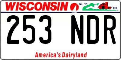 WI license plate 253NDR