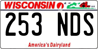 WI license plate 253NDS