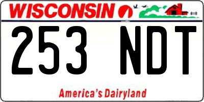 WI license plate 253NDT