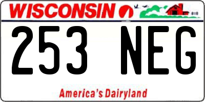WI license plate 253NEG