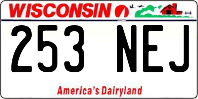 WI license plate 253NEJ