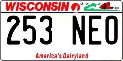 WI license plate 253NEO