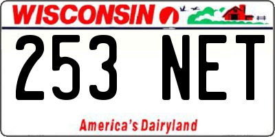 WI license plate 253NET