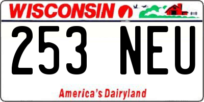 WI license plate 253NEU