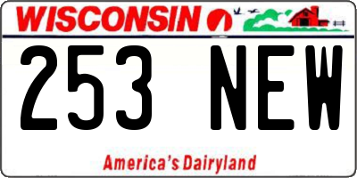WI license plate 253NEW