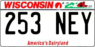 WI license plate 253NEY