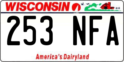 WI license plate 253NFA