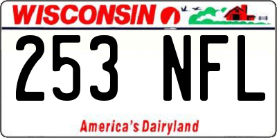 WI license plate 253NFL