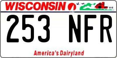 WI license plate 253NFR