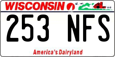WI license plate 253NFS