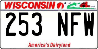 WI license plate 253NFW