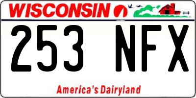 WI license plate 253NFX