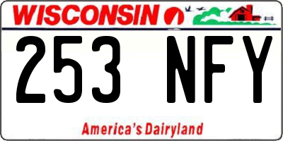 WI license plate 253NFY