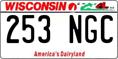 WI license plate 253NGC