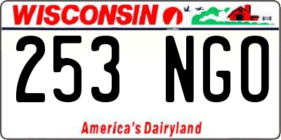 WI license plate 253NGO