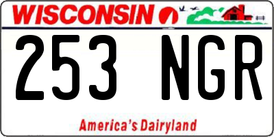 WI license plate 253NGR