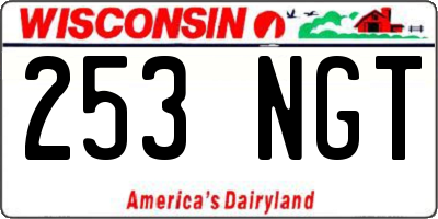WI license plate 253NGT