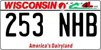 WI license plate 253NHB