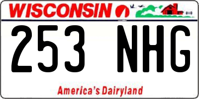 WI license plate 253NHG