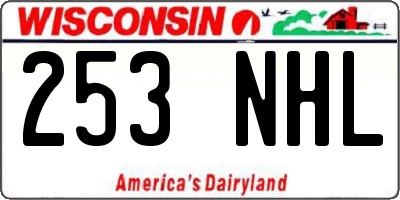 WI license plate 253NHL