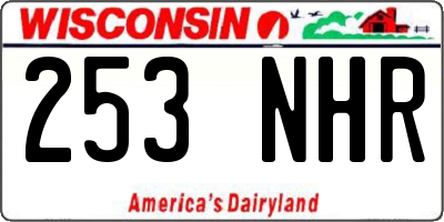 WI license plate 253NHR