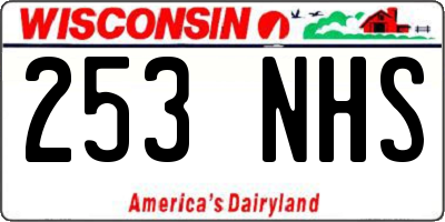 WI license plate 253NHS