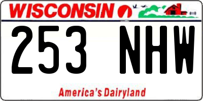 WI license plate 253NHW