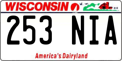 WI license plate 253NIA