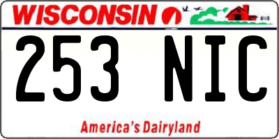 WI license plate 253NIC