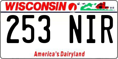WI license plate 253NIR