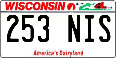 WI license plate 253NIS