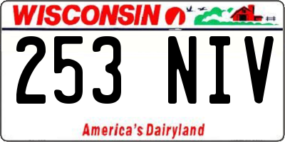 WI license plate 253NIV