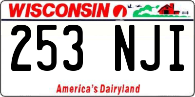 WI license plate 253NJI
