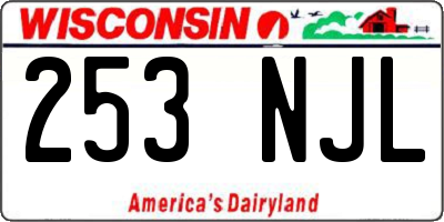 WI license plate 253NJL