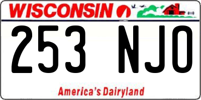 WI license plate 253NJO