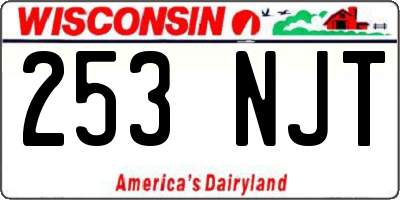 WI license plate 253NJT
