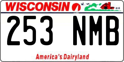 WI license plate 253NMB