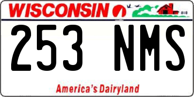 WI license plate 253NMS